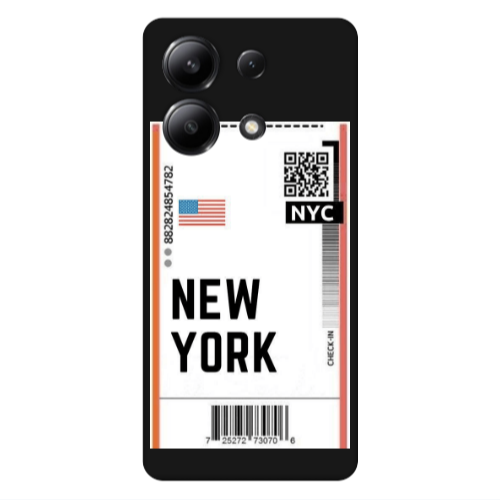 Xiaomi Redmi Note 13 4G New York NYC Black Colored Silicone TPU Θήκη