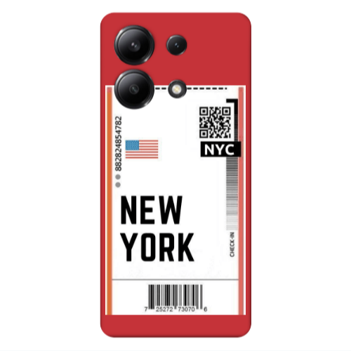 Xiaomi Redmi Note 13 4G New York NYC Red Colored Silicone TPU Θήκη