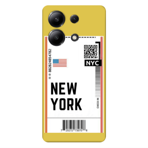 Xiaomi Redmi Note 13 4G New York NYC Yellow Colored Silicone TPU Θήκη