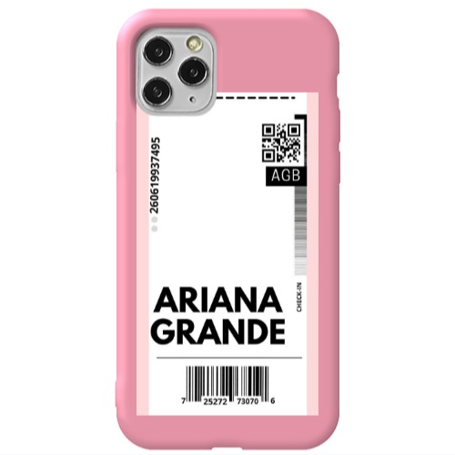 Apple iPhone 11 Pro Ariana Grande AGB Pink Colored Silicone TPU Θήκη