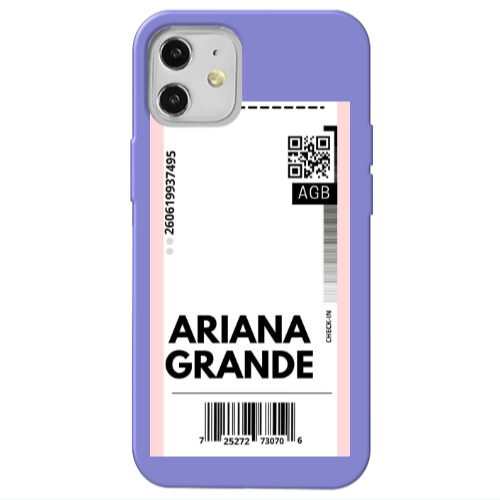 Apple iPhone 12 Ariana Grande AGB Purple Colored Silicone TPU Θήκη