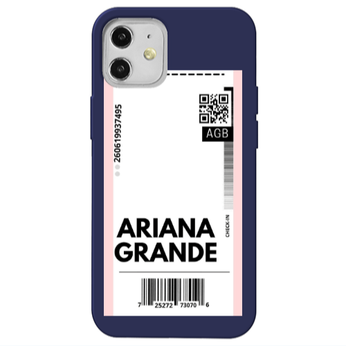 Apple iPhone 12 Ariana Grande AGB Dark blue Colored Silicone TPU Θήκη