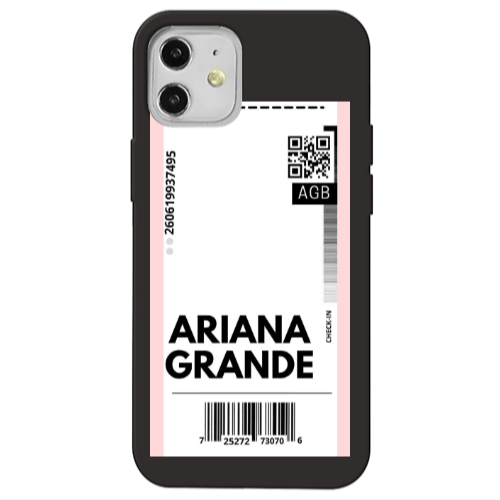 Apple iPhone 12 Ariana Grande AGB Black Colored Silicone TPU Θήκη