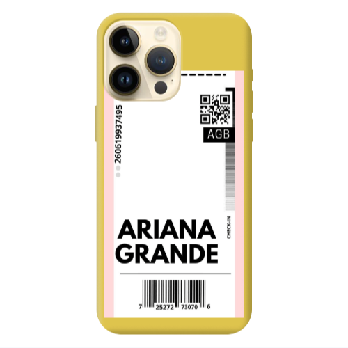 Apple iPhone 13 Pro Max Ariana Grande AGB Yellow Colored Silicone TPU Θήκη