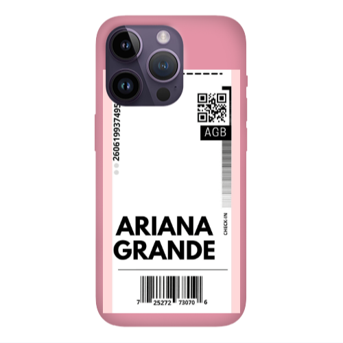 Apple iPhone 14 Pro  Ariana Grande AGB Pink Colored Silicone TPU Θήκη