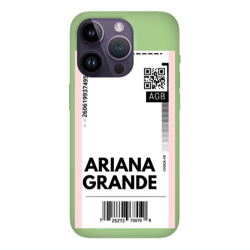 Apple iPhone 14 Pro Max Ariana Grande AGB Light Green Colored Silicone TPU Θήκη