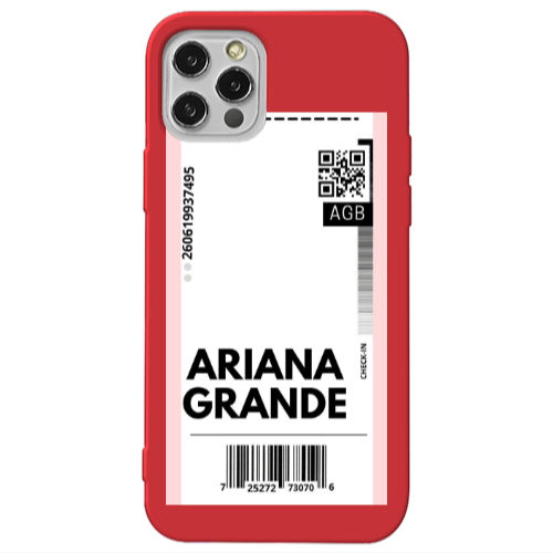 Apple iPhone 12 Pro Ariana Grande AGB Red Colored Silicone TPU Θήκη