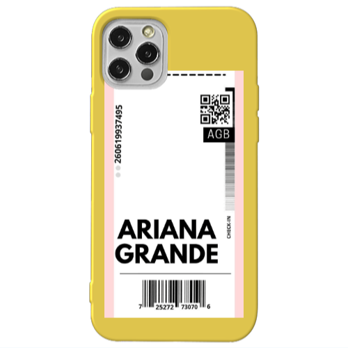 Apple iPhone 12 Pro Ariana Grande AGB Yellow Colored Silicone TPU Θήκη