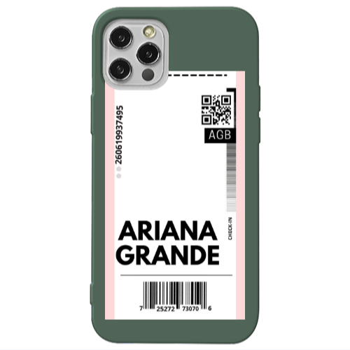 Apple iPhone 12 Pro Ariana Grande AGB Dark Green Colored Silicone TPU Θήκη