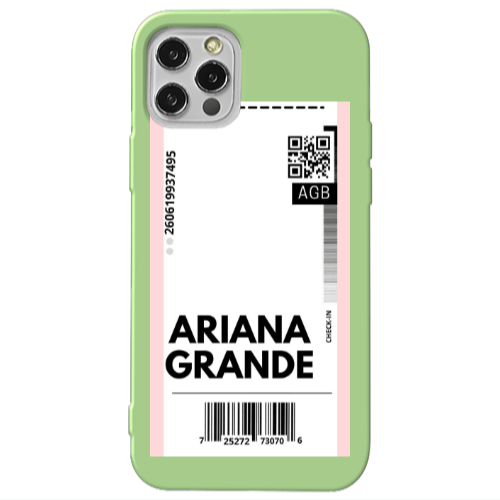 Apple iPhone 12 Pro Ariana Grande AGB Light Green Colored Silicone TPU Θήκη