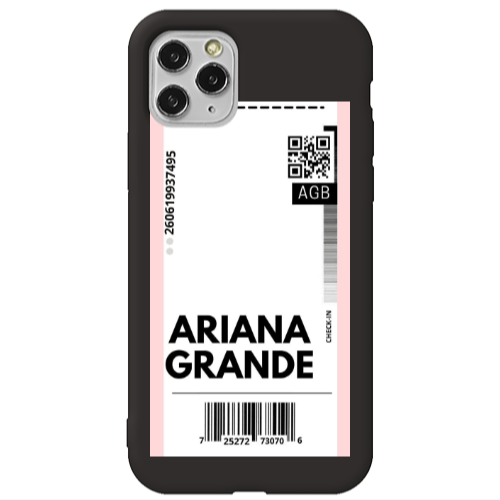 Apple iPhone 11 Pro Max Ariana Grande AGB Black Colored Silicone TPU Θήκη
