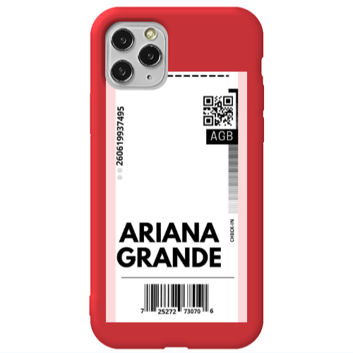 Apple iPhone 11 Pro Max Ariana Grande AGB Red Colored Silicone TPU Θήκη