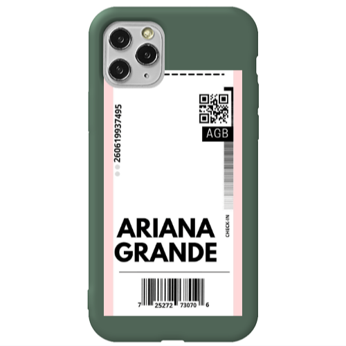 Apple iPhone 11 Pro Max Ariana Grande AGB Dark Green Colored Silicone TPU Θήκη