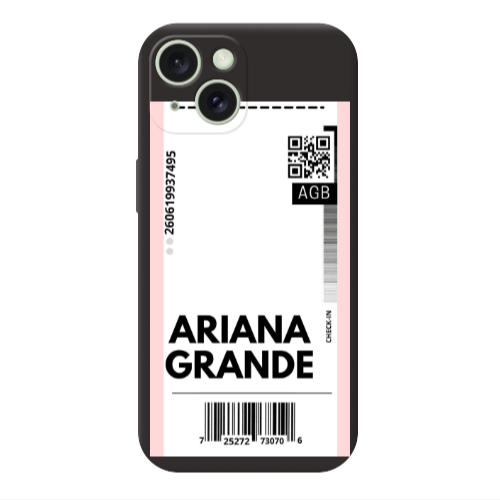 Apple iPhone 15 Ariana Grande AGB Black Colored Silicone TPU Θήκη
