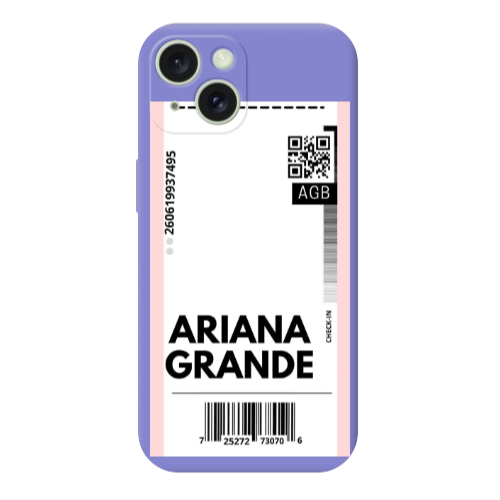 Apple iPhone 15 Plus Ariana Grande AGB Purple Colored Silicone TPU Θήκη