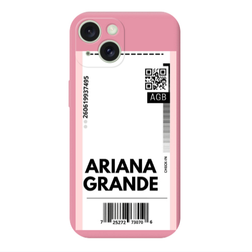 Apple iPhone 15 Plus Ariana Grande AGB Pink Colored Silicone TPU Θήκη