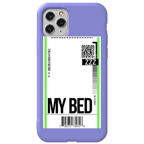 Apple iPhone 11 Pro My Bed ZZZ Purple Colored Silicone TPU Θήκη