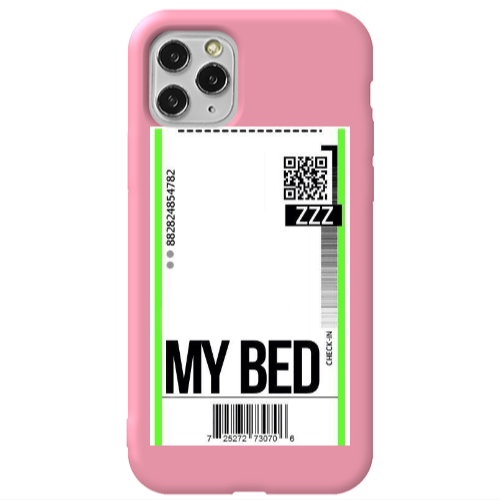 Apple iPhone 11 Pro My Bed ZZZ Pink Colored Silicone TPU Θήκη