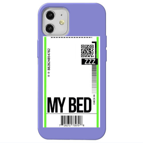 Apple iPhone 12 My Bed ZZZ Purple Colored Silicone TPU Θήκη
