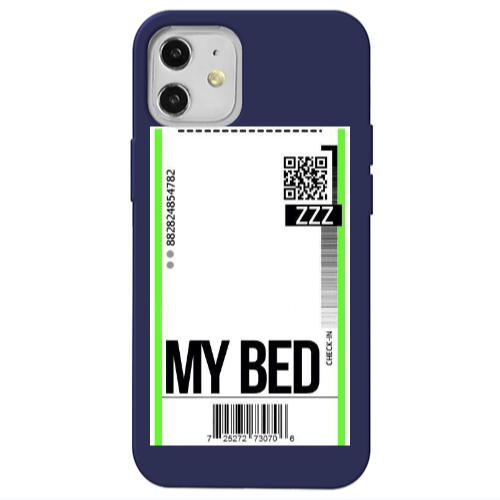 Apple iPhone 12 My Bed ZZZ Dark blue Colored Silicone TPU Θήκη