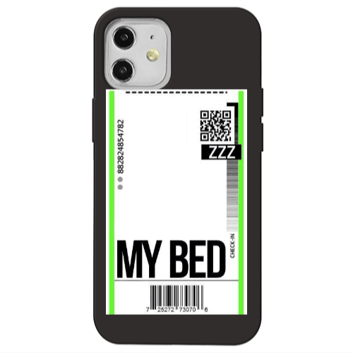 Apple iPhone 12 My Bed ZZZ Black Colored Silicone TPU Θήκη