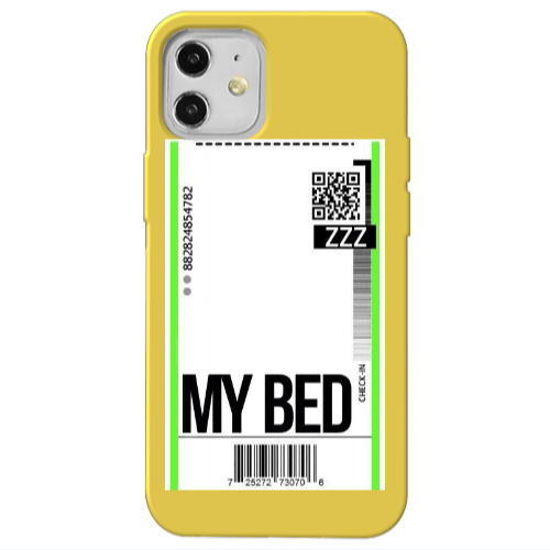 Apple iPhone 12 My Bed ZZZ Yellow Colored Silicone TPU Θήκη