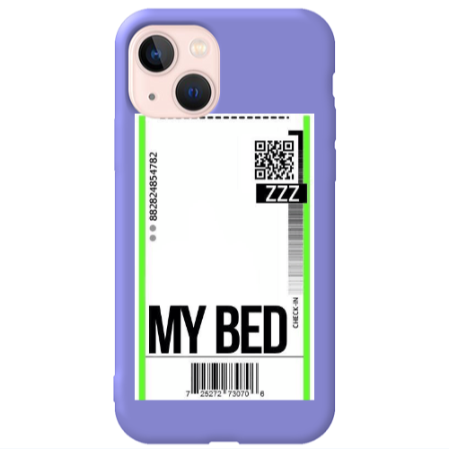Apple iPhone 13 My Bed ZZZ Purple Colored Silicone TPU Θήκη
