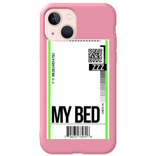 Apple iPhone 13 My Bed ZZZ Pink Colored Silicone TPU Θήκη