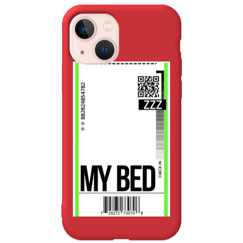 Apple iPhone 13 My Bed ZZZ Red Colored Silicone TPU Θήκη