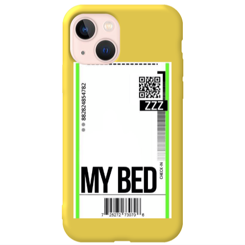 Apple iPhone 13 My Bed ZZZ Yellow Colored Silicone TPU Θήκη