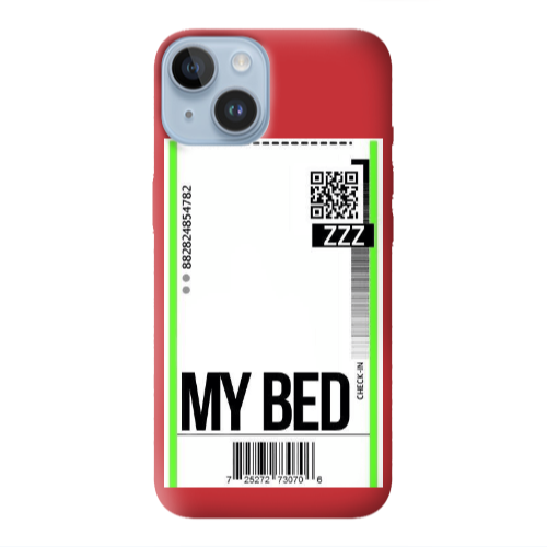 Apple iPhone 14 Plus My Bed ZZZ Red Colored Silicone TPU Θήκη