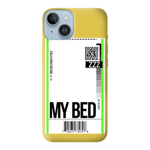 Apple iPhone 14 Plus My Bed ZZZ Yellow Colored Silicone TPU Θήκη