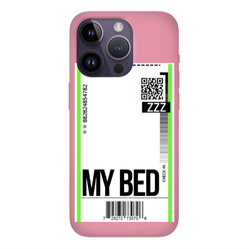 Apple iPhone 14 Pro Max My Bed ZZZ Pink Colored Silicone TPU Θήκη