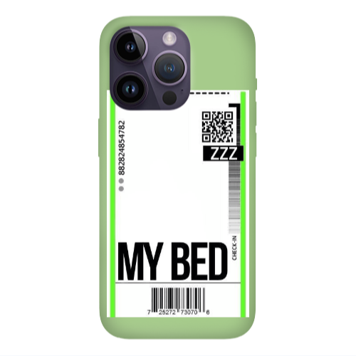 Apple iPhone 14 Pro Max My Bed ZZZ Light Green Colored Silicone TPU Θήκη