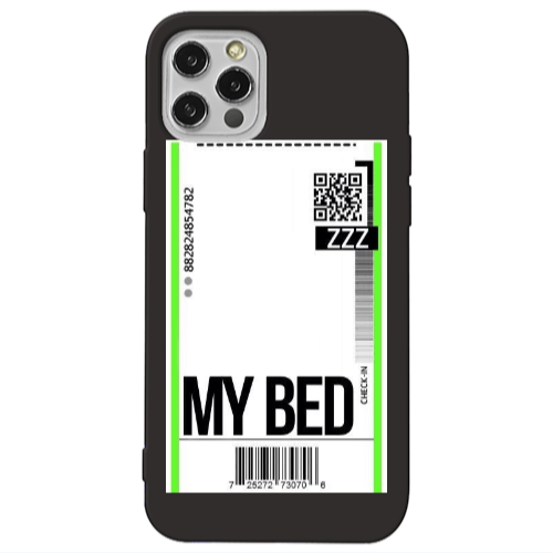 Apple iPhone 12 Pro My Bed ZZZ Black Colored Silicone TPU Θήκη
