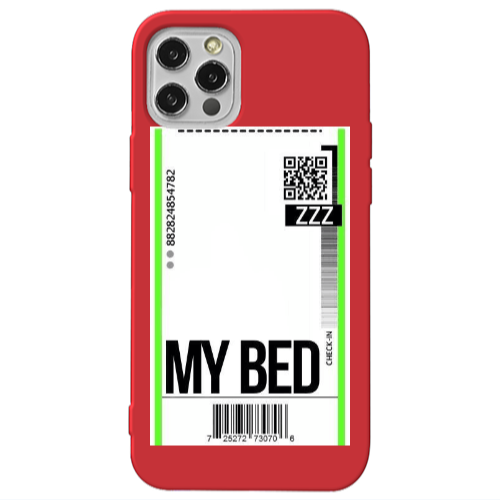 Apple iPhone 12 Pro My Bed ZZZ Red Colored Silicone TPU Θήκη