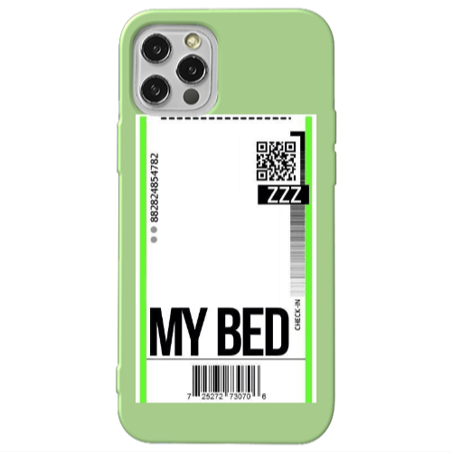 Apple iPhone 12 Pro My Bed ZZZ Light Green Colored Silicone TPU Θήκη