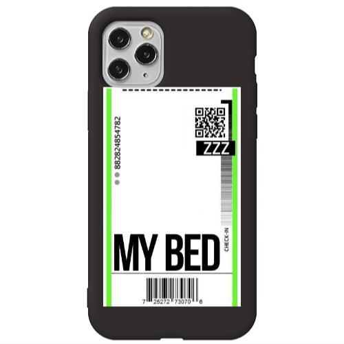 Apple iPhone 11 Pro Max My Bed ZZZ Black Colored Silicone TPU Θήκη