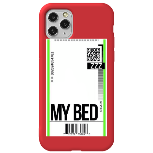 Apple iPhone 11 Pro Max My Bed ZZZ Red Colored Silicone TPU Θήκη