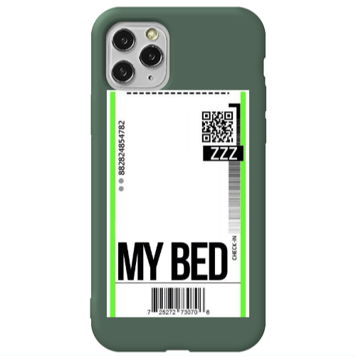 Apple iPhone 11 Pro Max My Bed ZZZ Dark Green Colored Silicone TPU Θήκη