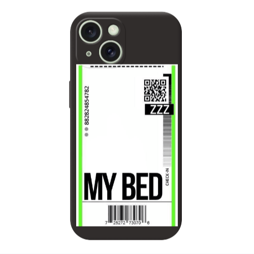 Apple iPhone 15 My Bed ZZZ Black Colored Silicone TPU Θήκη