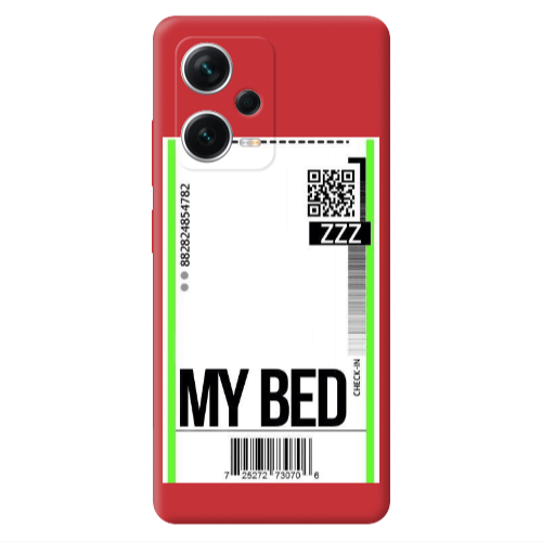 Xiaomi Poco X5 My Bed ZZZ Red Colored Silicone TPU Θήκη