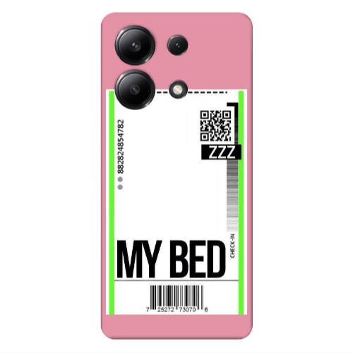Xiaomi Redmi Note 13 4G My Bed ZZZ Pink Colored Silicone TPU Θήκη