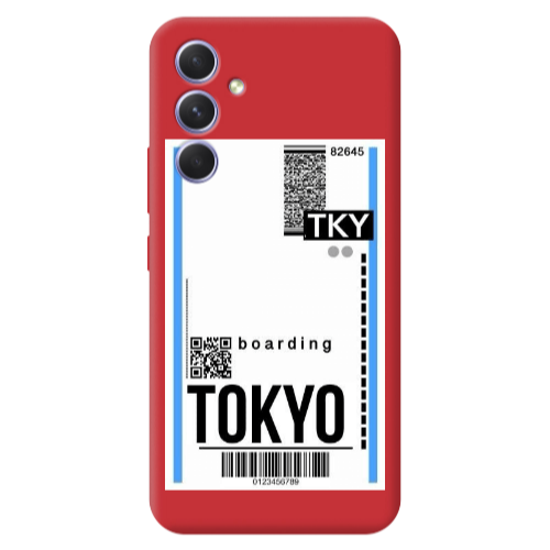 Samsung A56 Tokyo Boarding Red Colored Silicone TPU Θήκη