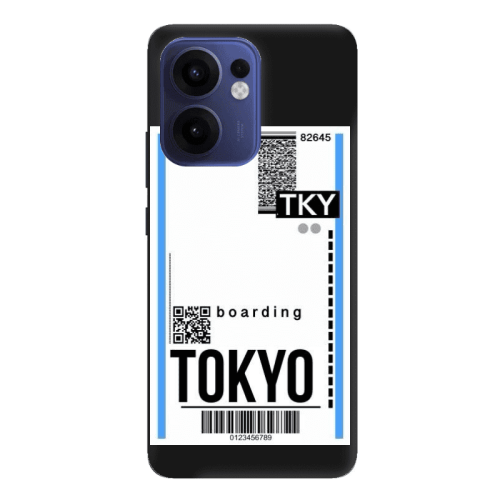 Oppo Reno 13 F Tokyo Boarding Black Colored Silicone TPU Θήκη