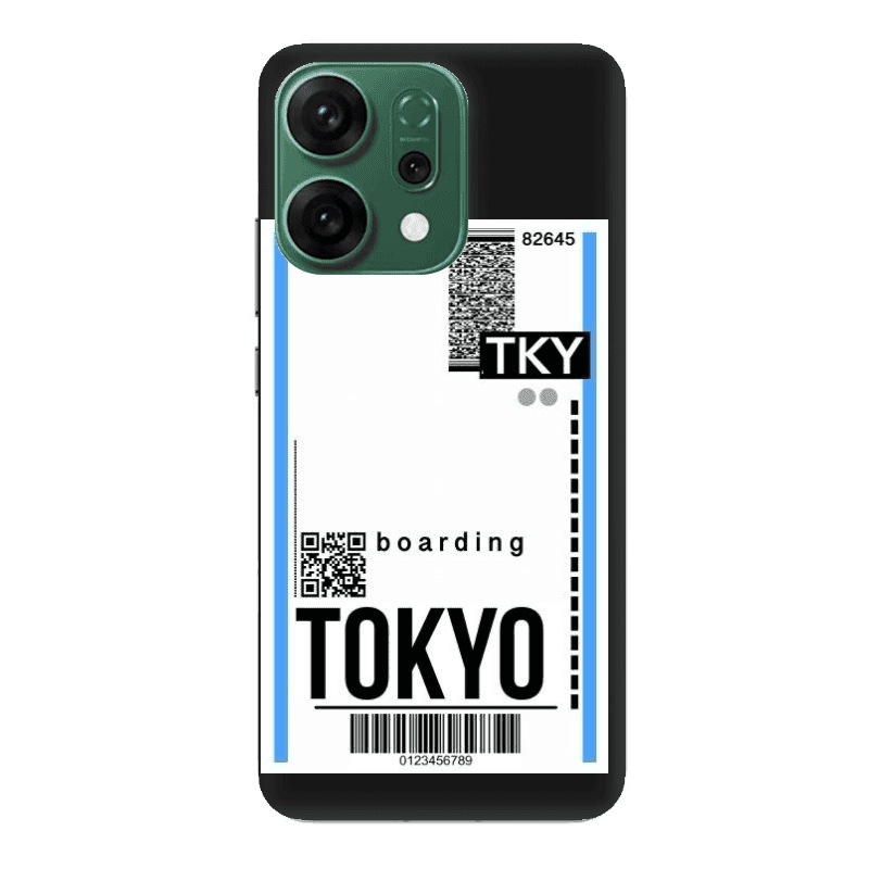 Oppo RENO 14 Tokyo Boarding Black Colored Silicone TPU Θήκη