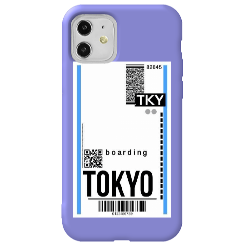 Apple iPhone 11  Tokyo Boarding Purple Colored Silicone TPU Θήκη