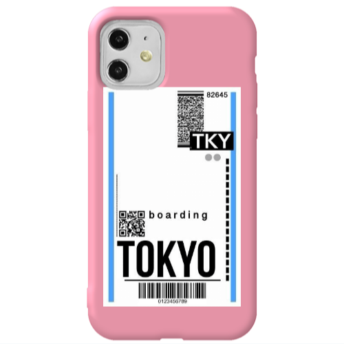 Apple iPhone 11  Tokyo Boarding Pink Colored Silicone TPU Θήκη