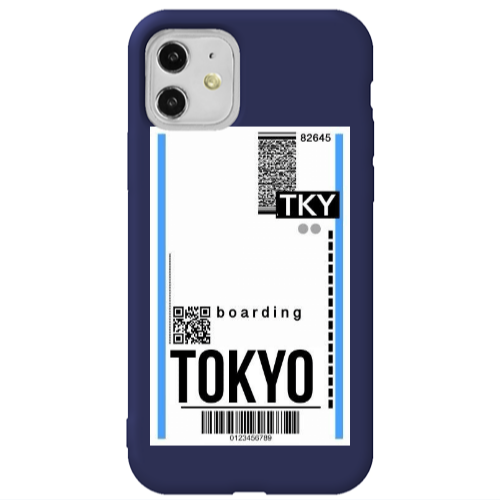 Apple iPhone 11  Tokyo Boarding Dark blue Colored Silicone TPU Θήκη