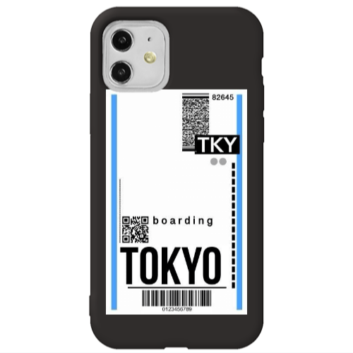Apple iPhone 11  Tokyo Boarding Black Colored Silicone TPU Θήκη